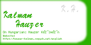 kalman hauzer business card